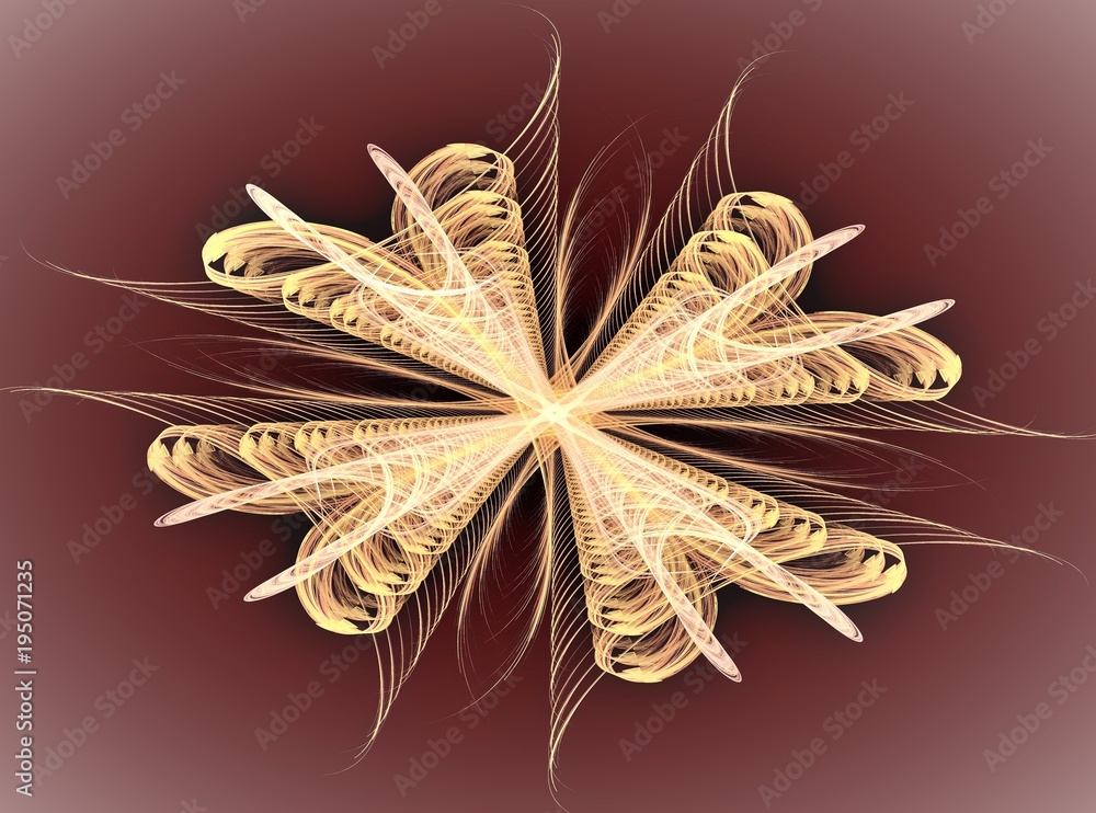 Aufkleber abstract fractal composition on a color background generated by computer.