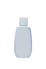 White plastic cosmetic bottle isolated on white