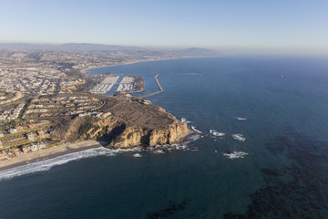 Aerial view Dana Point in Orange County on the California coast.