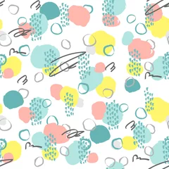 Fotobehang Naadloze herfst Seamless creative pattern. Artistic repeating background with abstract hand drawn shapes. Design for textile, wallpapper, poster, card, invitation, scrapbooking, header, cover,  brochure, flyer.  © mashot