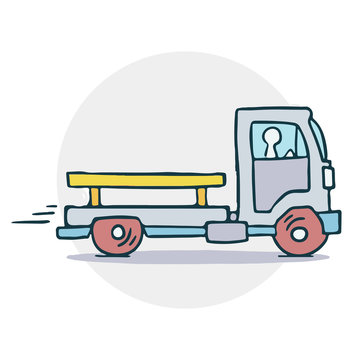 Truck with trailer illustration
