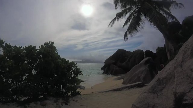 Strand auf La Digue, Seychellen (Anse Source d'Argent)
