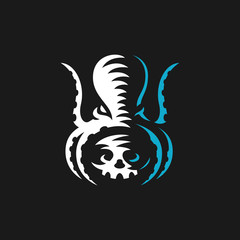 Octopus vector logo. Illustration, emblem design