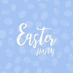 Fotobehang Happy Easter card with eggs. Vector background. © Rafael