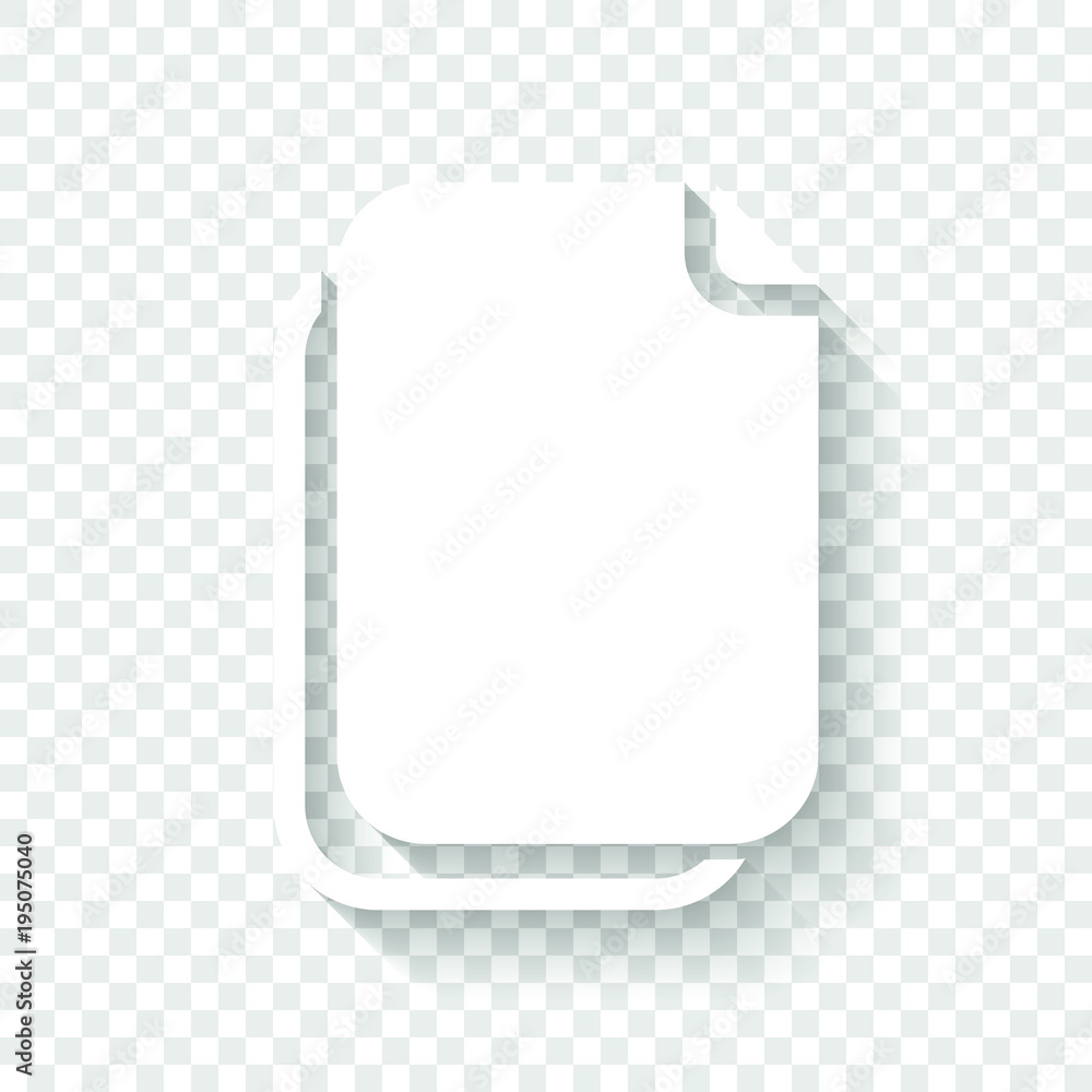 Poster document simple icon. white icon with shadow on transparent background