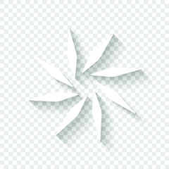 leaf, bamboo, flower. simple silhouette. White icon with shadow on transparent background