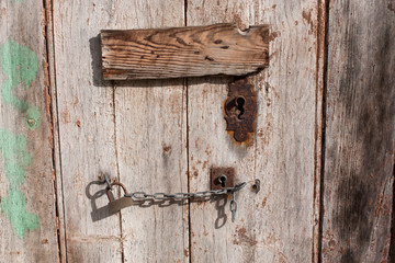 The old door with locks