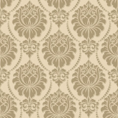 Vector damask seamless pattern background. Classical luxury old fashioned damask ornament, royal victorian seamless texture for wallpapers, textile, wrapping. Exquisite floral baroque template.