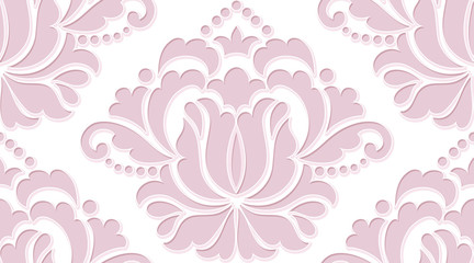 Vector damask seamless pattern element. Classical luxury old fashioned damask ornament, royal victorian seamless texture for wallpapers, textile, wrapping. Exquisite floral baroque template.