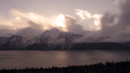 Obraz premium Chilkat Inlet at Sunset