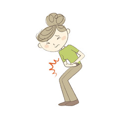 腹痛で苦しむ女性　病気　症状　医療