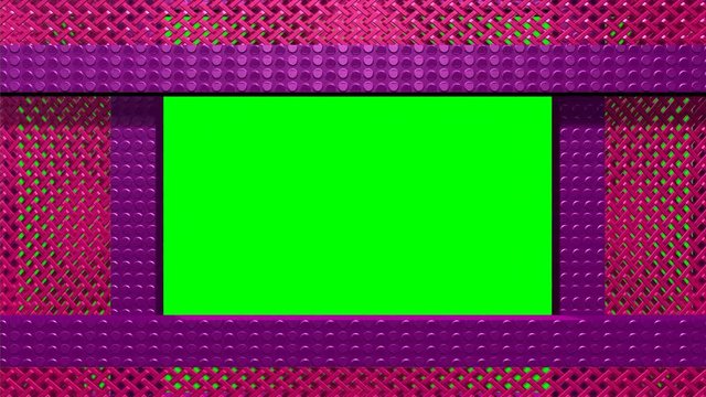 Apertura chiusura pannelli realizzati con griglia metallica colorata su sfondo chroma key