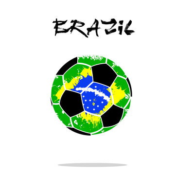 Flag of Brazil as an abstract soccer ball