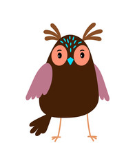 Cute cartoon owl bird icon