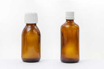 two glass botlle isolated on white