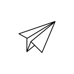 flying paper plane vector sign line black icon