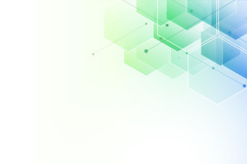 Abstract hexagon background. Technology polygonal design. Digital futuristic minimalism.