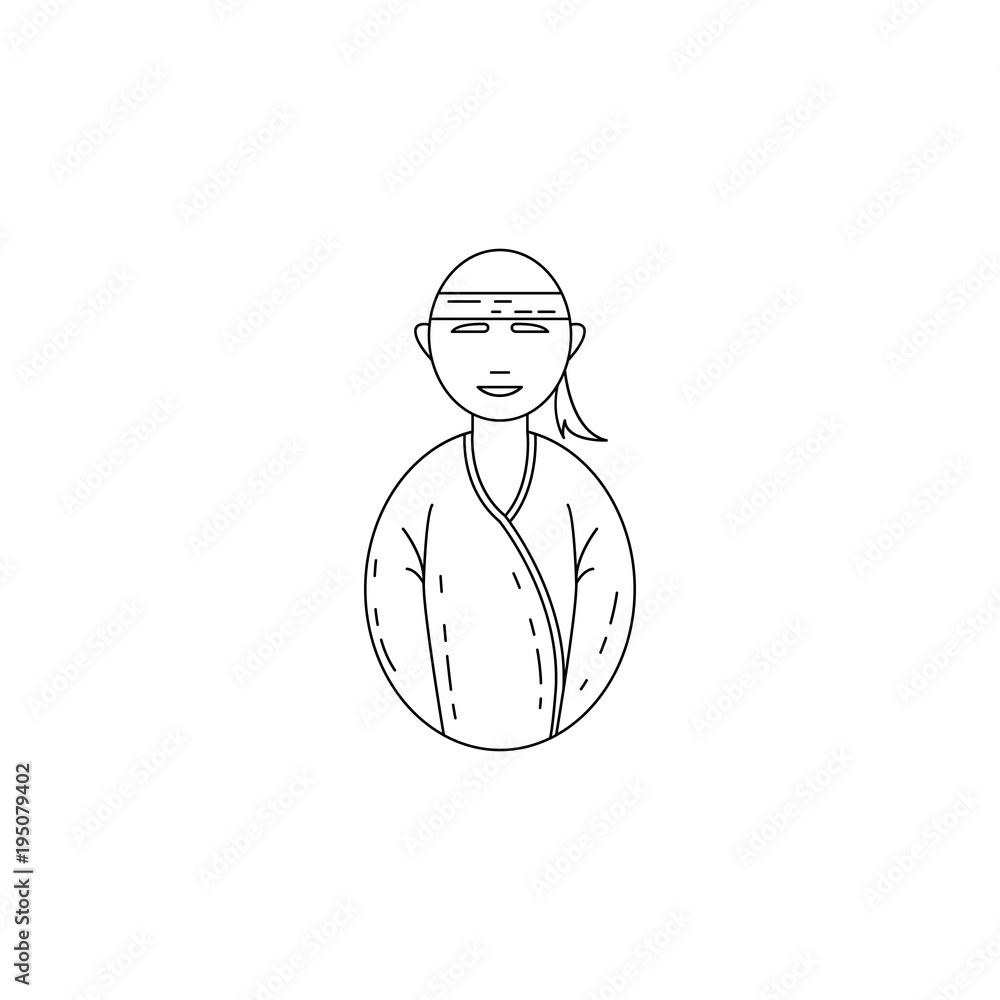Poster avatar fighter athlete icon. professions for mobile concept and web apps. thin line icon for website
