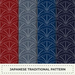 Traditional Japanese sashiko Seamless pattern