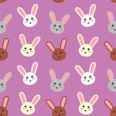 cute bunny rabit seamless pattern design