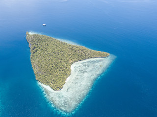 Aerial View of Triangular Island in Raja Ampat