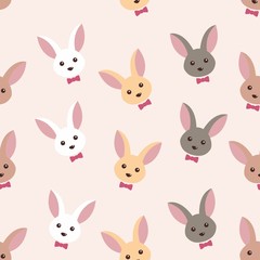 cute bunny rabit seamless pattern design
