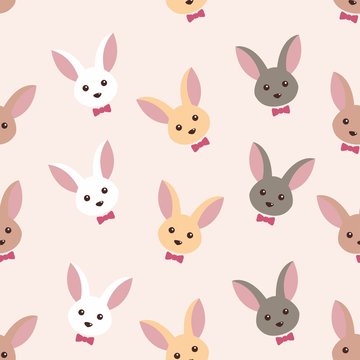 cute bunny rabit seamless pattern design