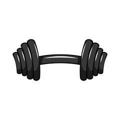 Dumbbell for gym icon , black sign design. Vector illustration.
