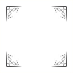 Set of hand drawn corner borders. Fancy page decoration. Vector.