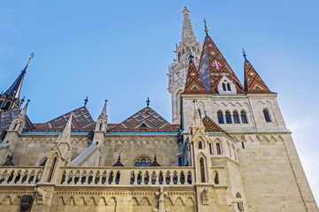Exterior of Matthias Church in Budapest