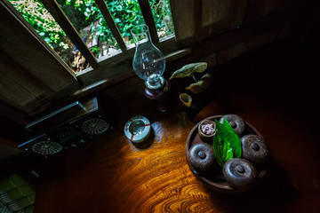 Retro Thai style house and kitchen in Uthai-Thani Thailand