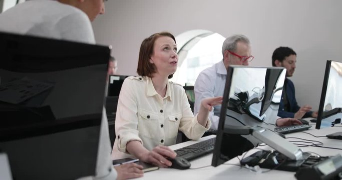 Woman on computing course