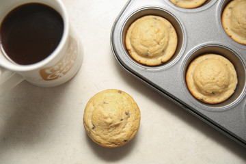 homemade muffin and a mug of coffee
