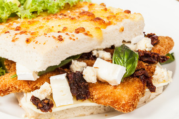 sandwich made with focaccia bread