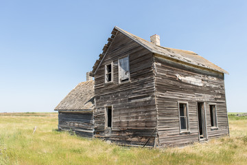 dilapidated old farm house
