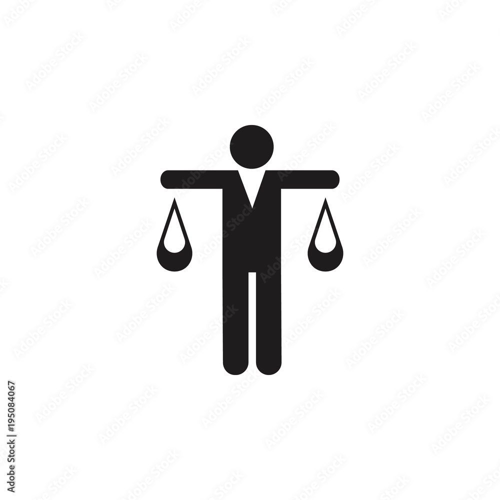 Poster man in the form of weights icon. detailed icon of head hunting and employee icon. premium quality gr