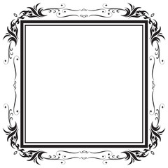 Decorative frame and border, Square, Black and white, Vector illustration