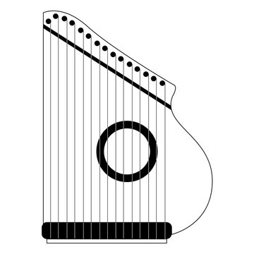 Isolated zither icon. Musical instrument