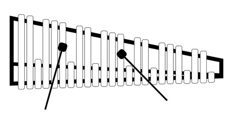 Isolated marimba icon. Musical instrument