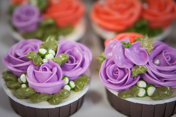 Colorful cupcakes for birthday or party 