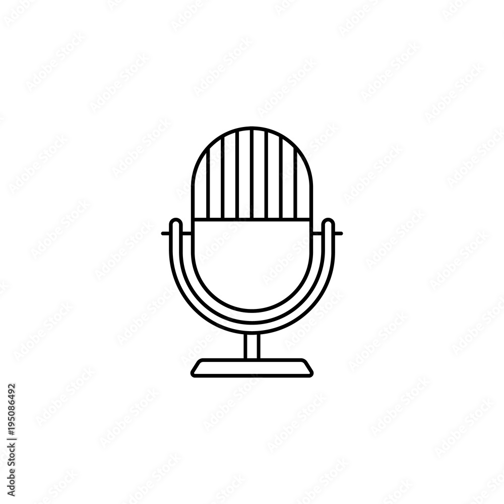 Poster microphone icon. media signs for mobile concept and web apps. thin line icon for website design and 