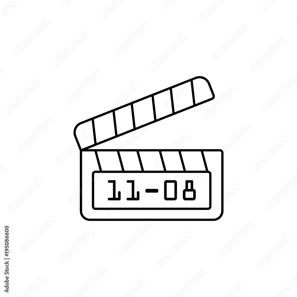 Aufkleber director's cracker icon. media signs for mobile concept and web apps. thin line icon for website des