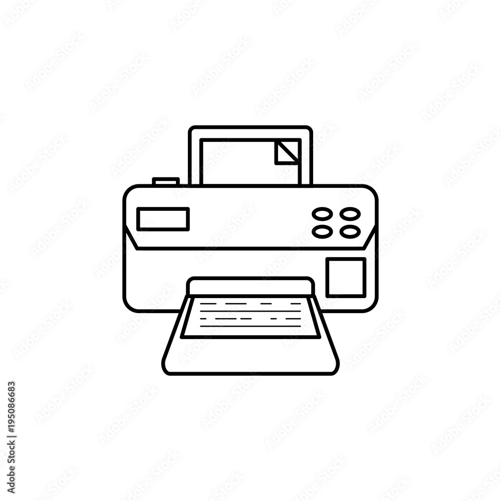 Poster printer icon. media signs for mobile concept and web apps. thin line icon for website design and dev