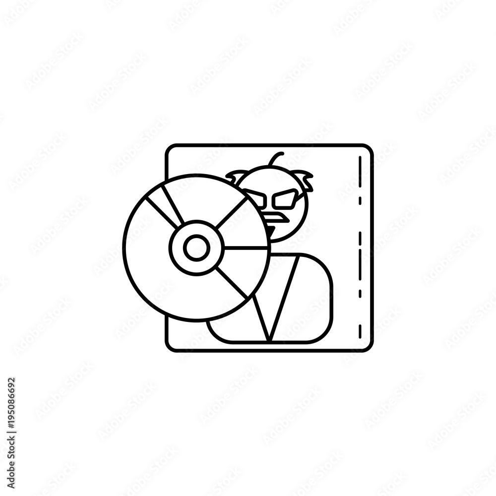 Aufkleber music disk icon. media signs for mobile concept and web apps. thin line icon for website design and 