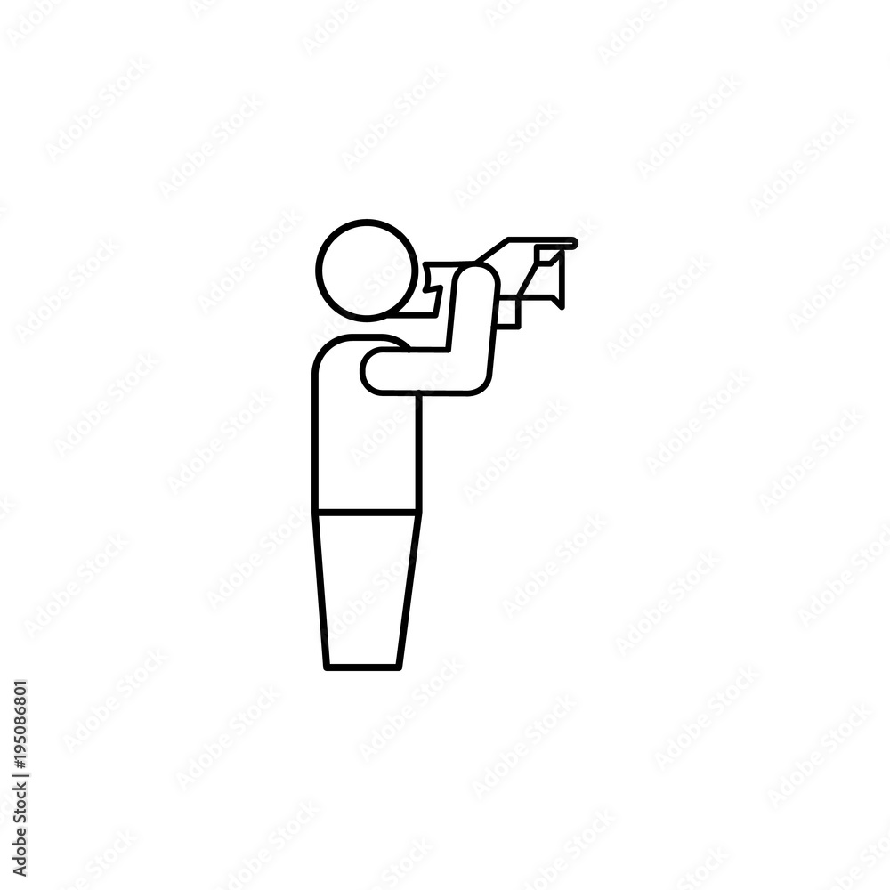 Poster operator icon. media signs for mobile concept and web apps. thin line icon for website design and de