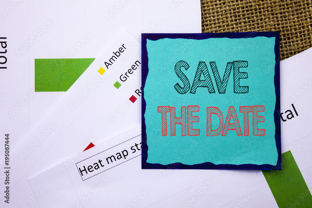 Poster conceptual writing text showing save the date. concept meaning wedding anniversary invitation remind