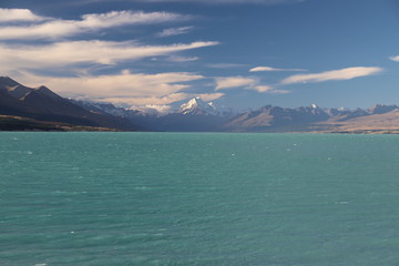 The Aoraki at the end of the lake