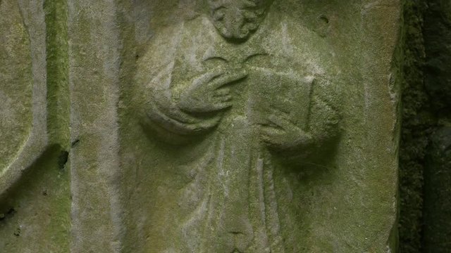 Tilt up view of an old bas relief
