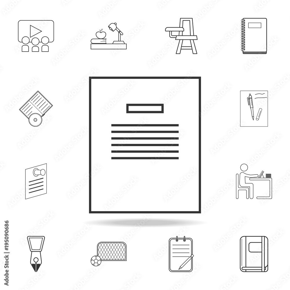 Poster notebook vector icon. detailed set of education outline icons. premium quality graphic design. one o
