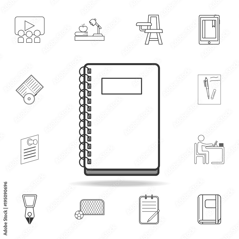 Poster notebook vector icon. detailed set of education outline icons. premium quality graphic design. one o